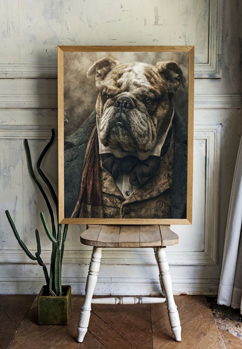 Bulldog Portrait Photography Poster. room preview