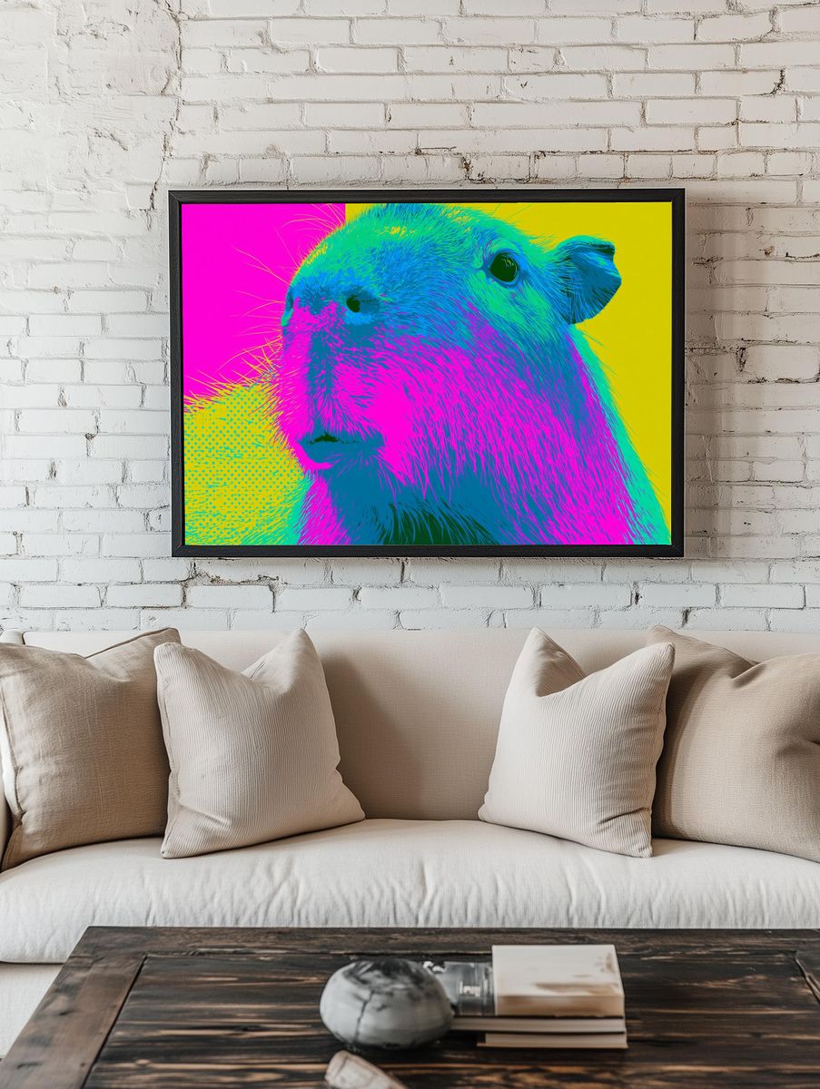 Pop Art Capybara Poster. room preview
