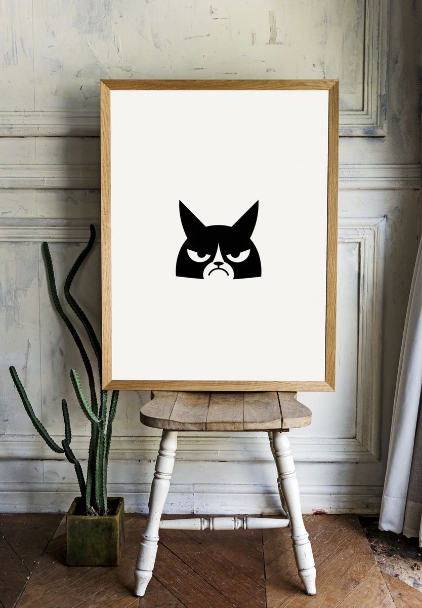 Grumpy Cat Minimalist Poster. room preview