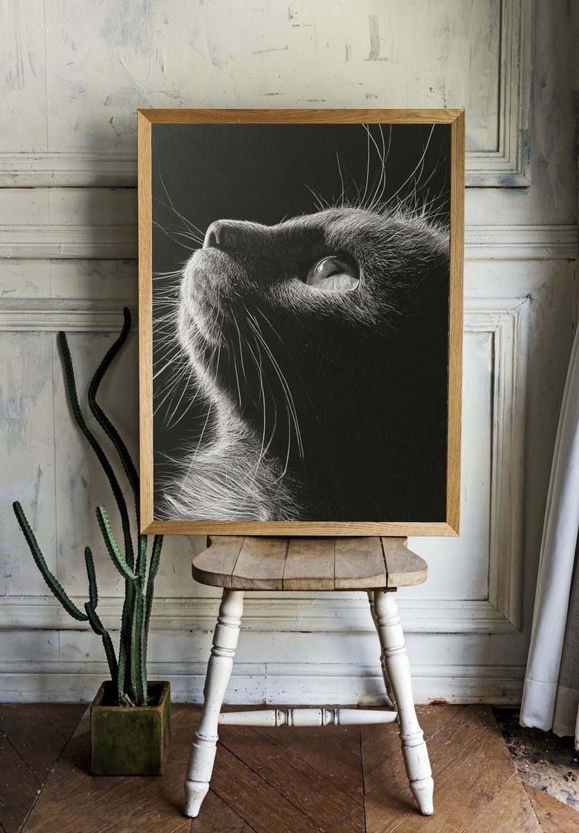 Black Cat Portrait Poster. room preview