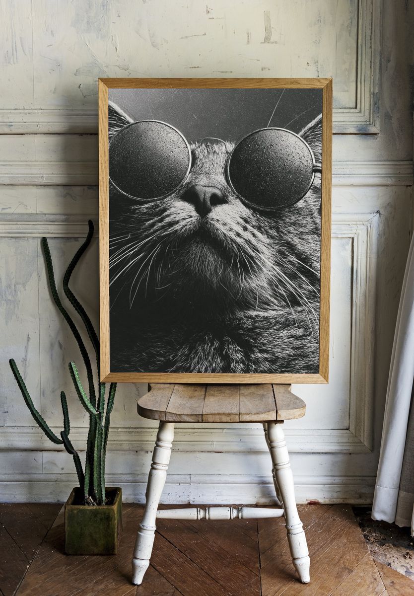 Cool Cat Portrait Photography Poster. room preview