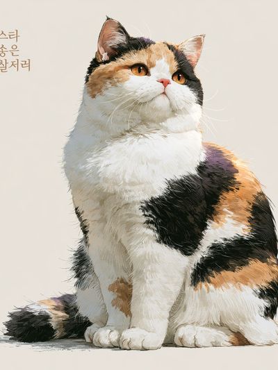 Calico Cat Illustration Poster.