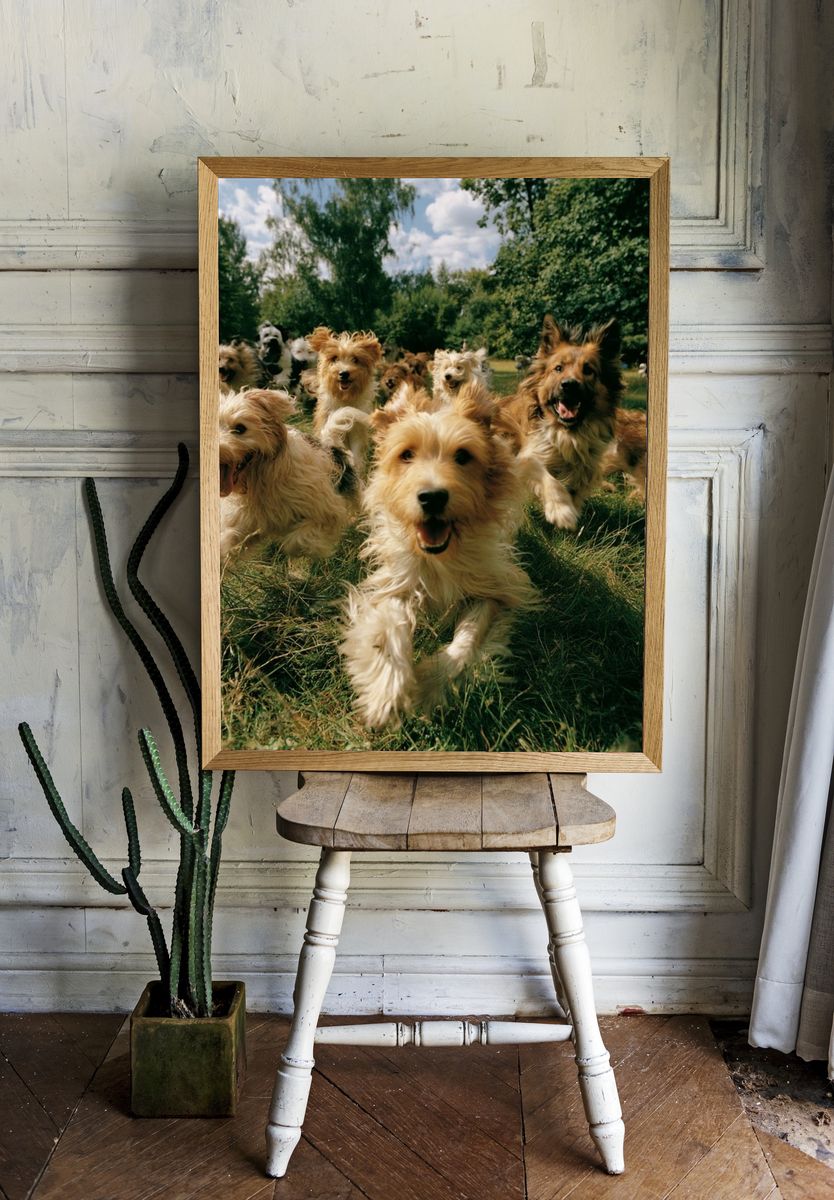 Happy Dogs in the Park Photography Poster. room preview