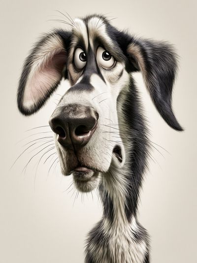 Curious Dog Portrait Print.