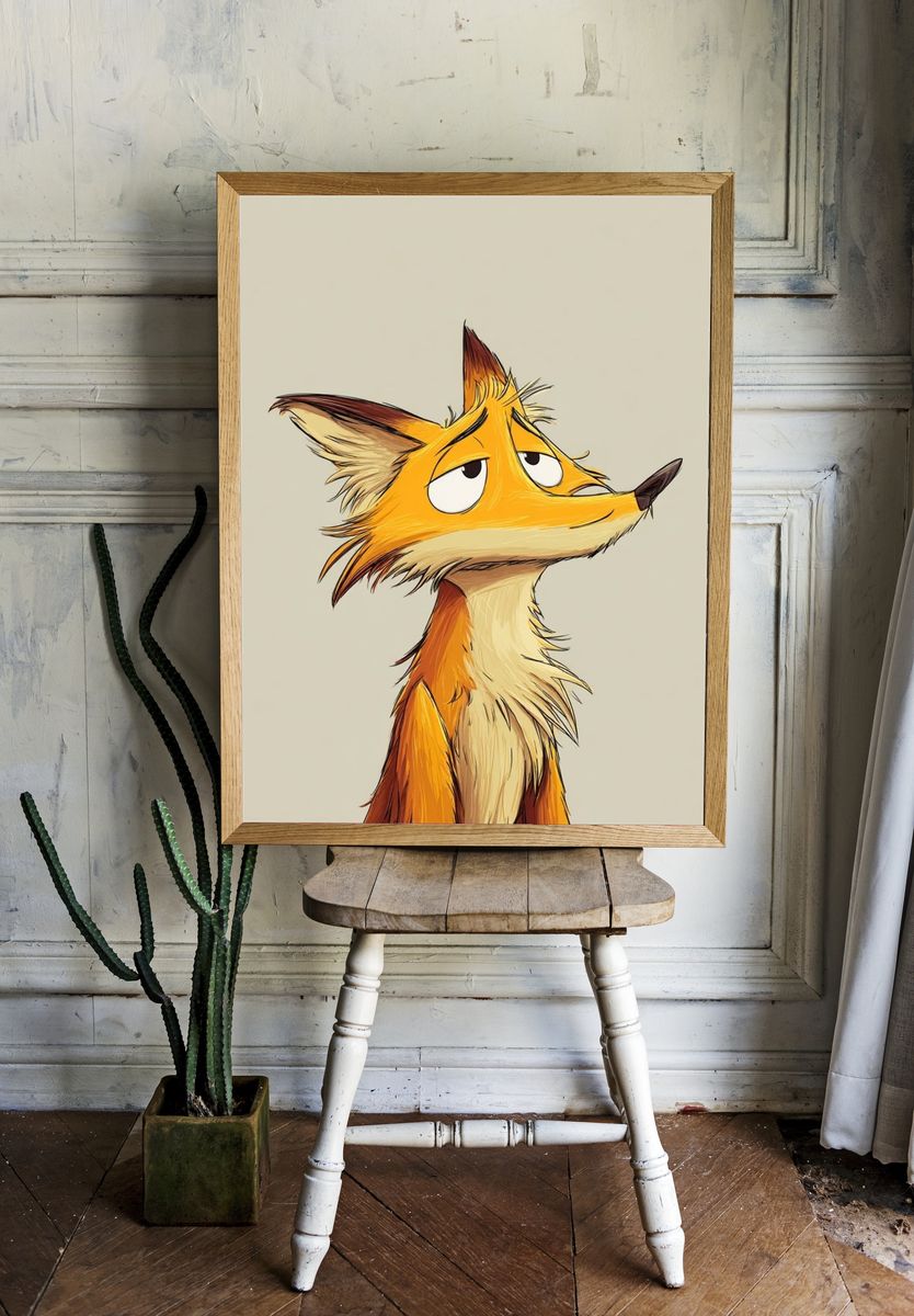 Fox Portrait Illustration Poster. room preview