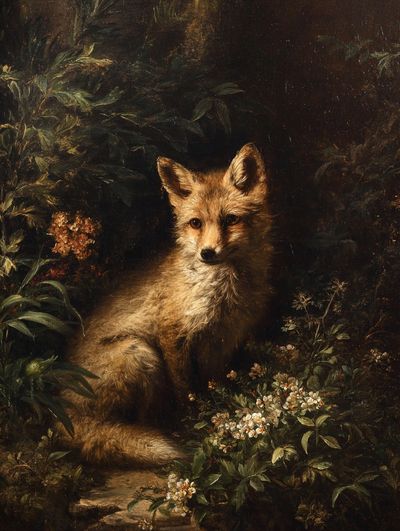 Fox in Woodland Fine-Art Poster.