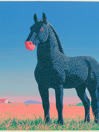 Spotted Horse Pop-Art Poster.
