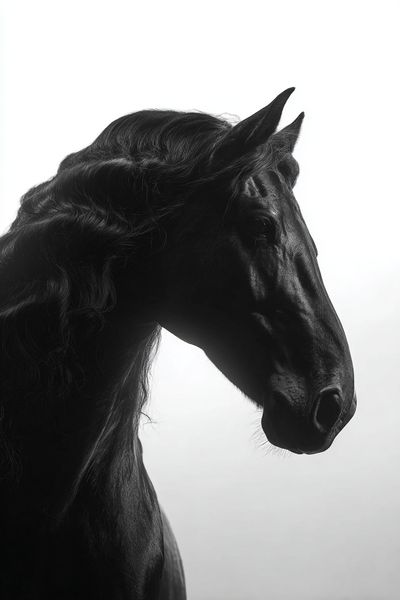 Black Horse Portrait Photography Poster.