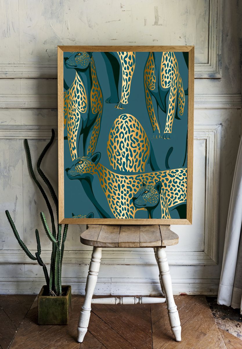 Leopard Pattern Illustration Poster. room preview