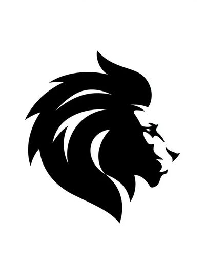 Lion Head Silhouette Minimalist Poster.