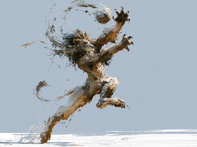 Lion in Motion Illustration Poster.