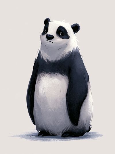 Panda Portrait Illustration Poster.