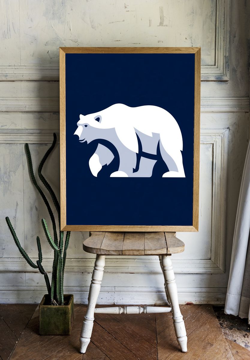 Polar Bear Minimalist Poster. room preview