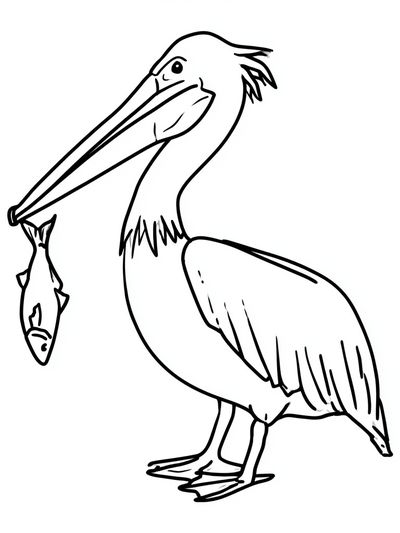 Pelican Line Art Poster.