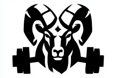 Ram Weightlifting Silhouette Poster.
