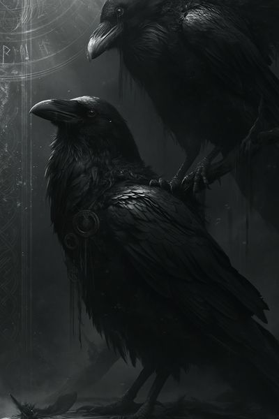 Raven Duo Dark Fantasy Print.