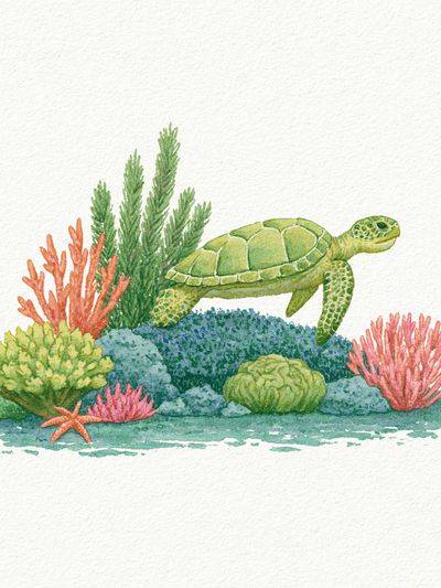 Sea Turtle Watercolor Poster. poster
