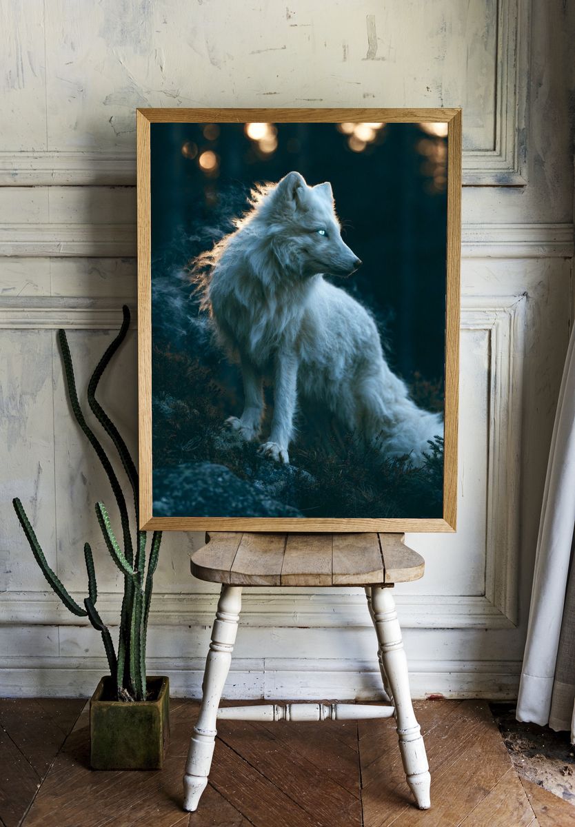 White Wolf Photography Poster. room preview