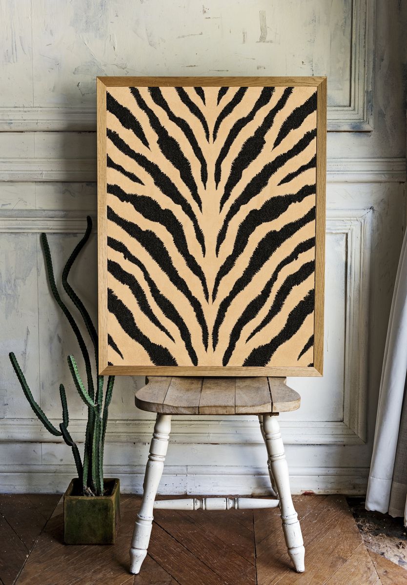 Zebra Stripes Abstract Print. room preview