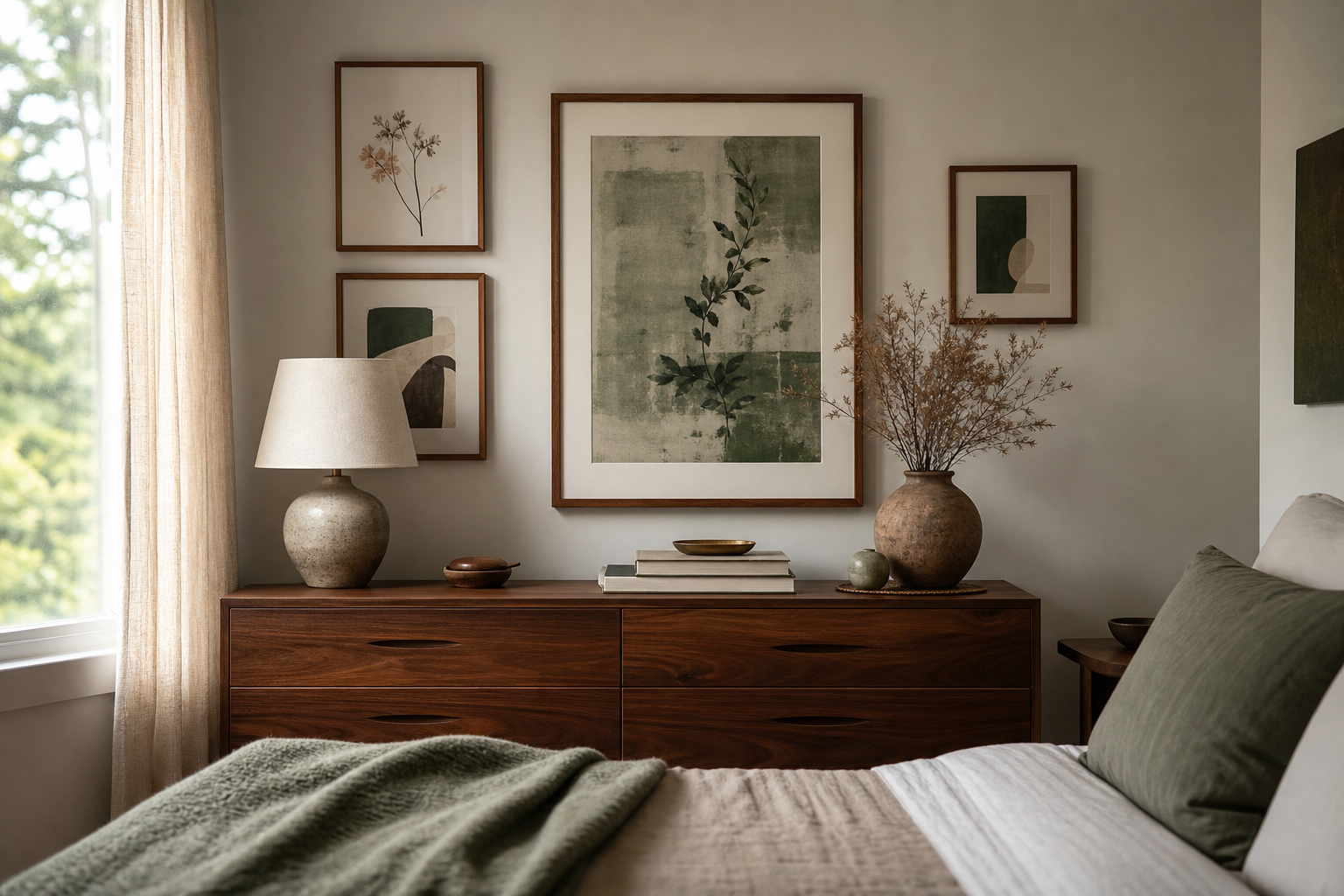 gallery wall built around one 16 x 20 framed print