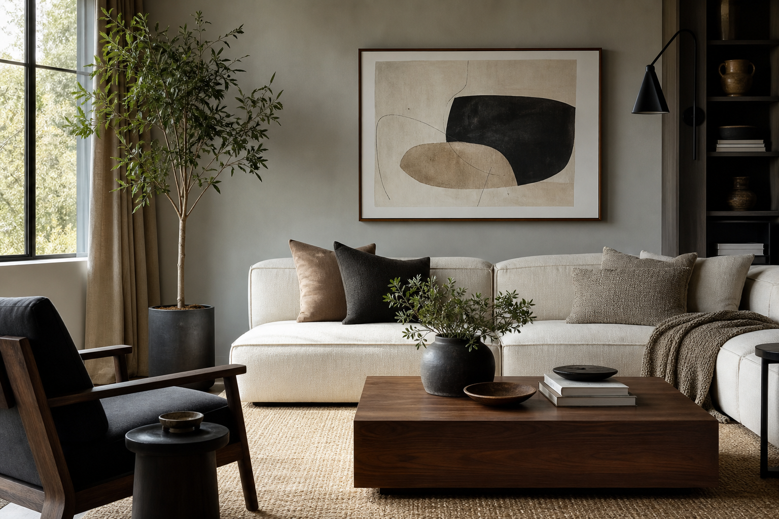 Styling an Abstract Face Print for a Modern Home