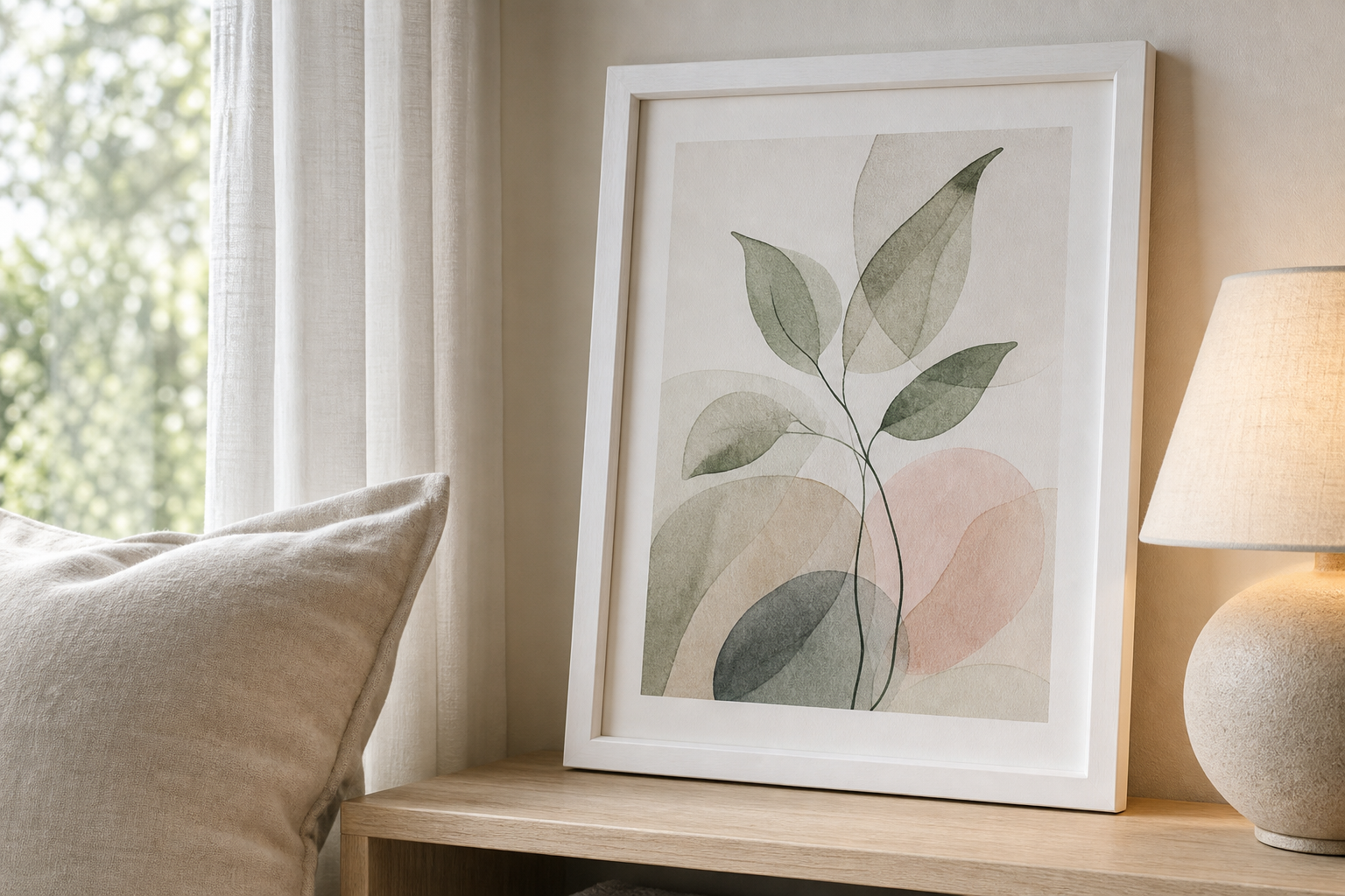 Close-up of pastel artwork frame and materials