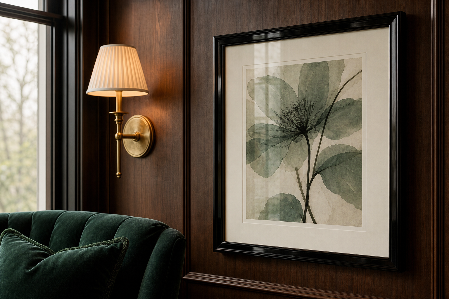 Close-up of luxurious frame styling for Deco wall art