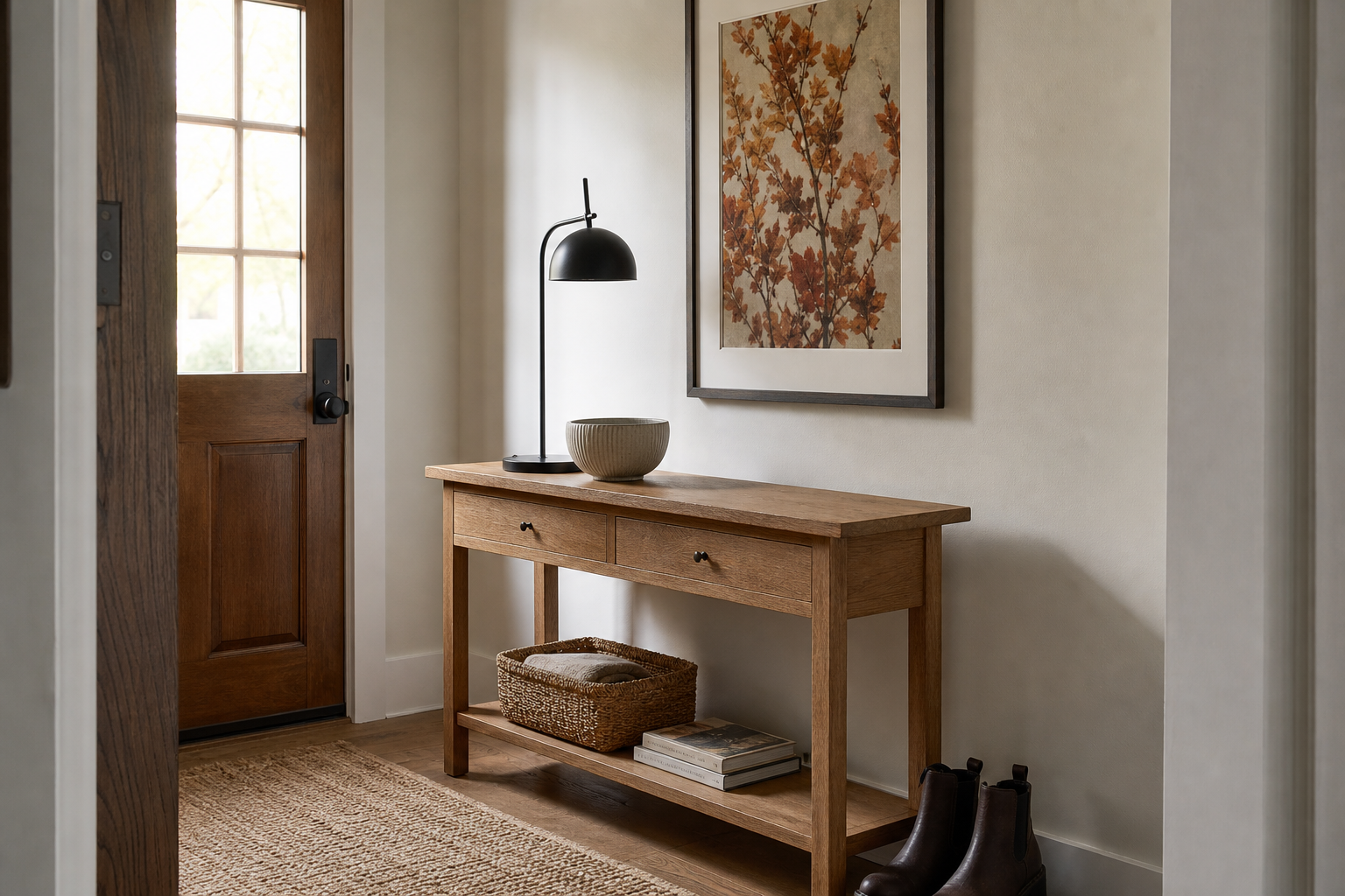 Autumn art in an entryway