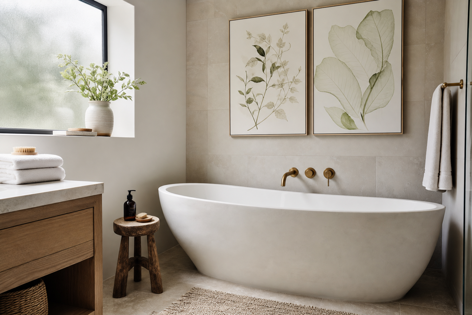 How to Style Bath Posters for a Softer Bathroom