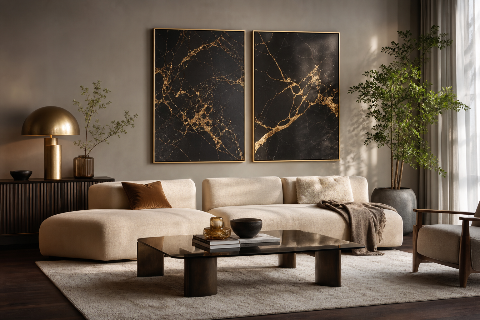Black Marble with Gold Veins: A Luxe Wall Statement
