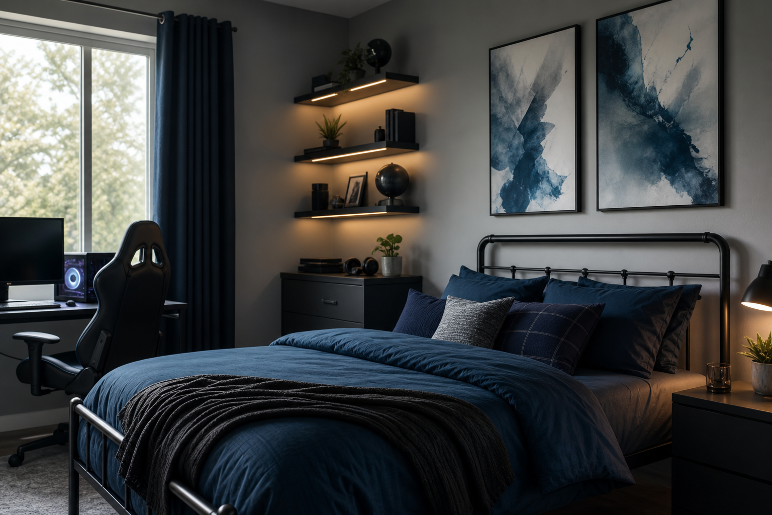 Blue Anime Painting Ideas for a Calm, Bold Wall