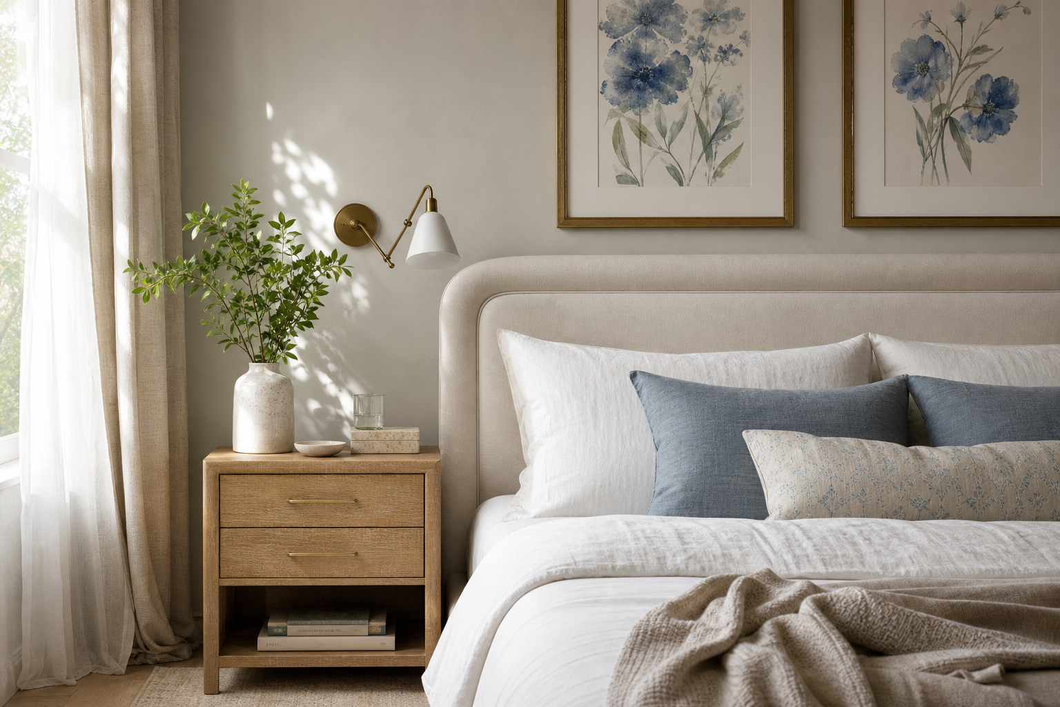 Blue Floral Prints for Calm, Colorful Walls