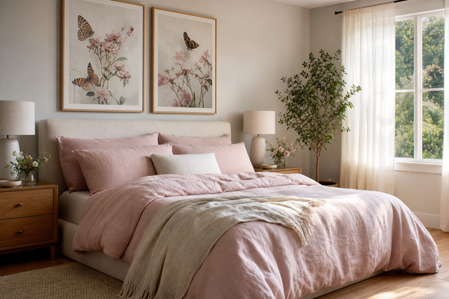 Butterfly on Pink Flower: A Soft, Dreamy Wall Mood