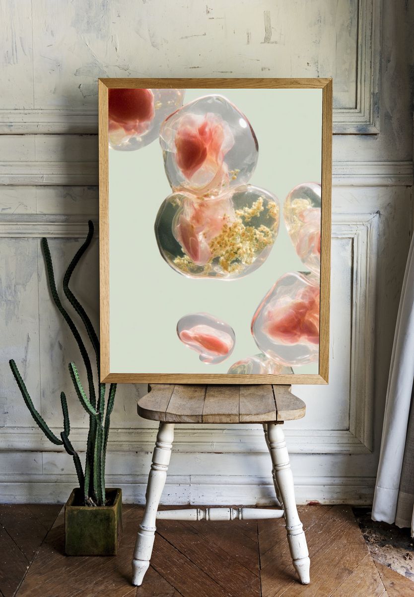 Abstract Cellular Structure Poster. — room view 1