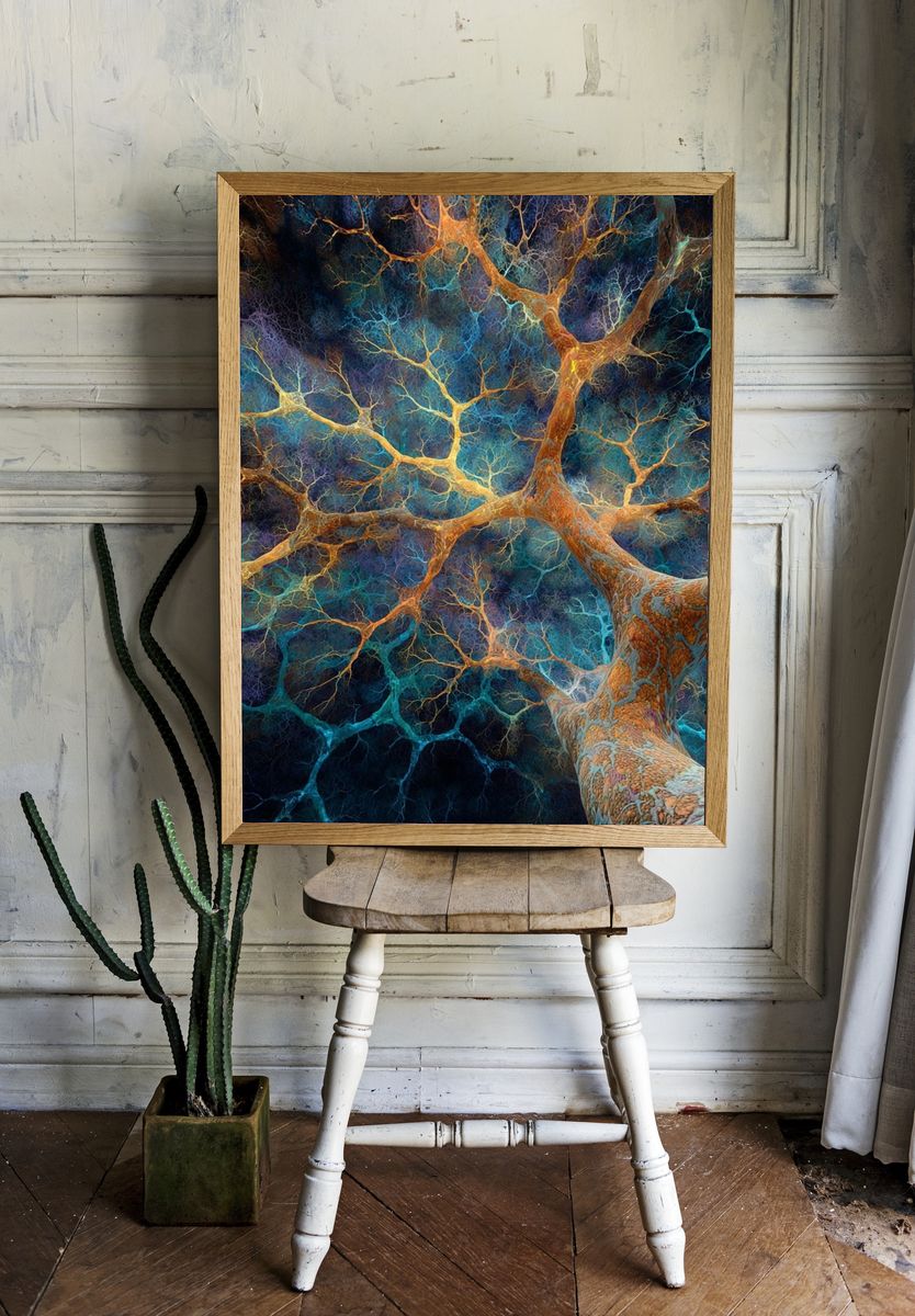 Neural Network Abstract Poster. room preview