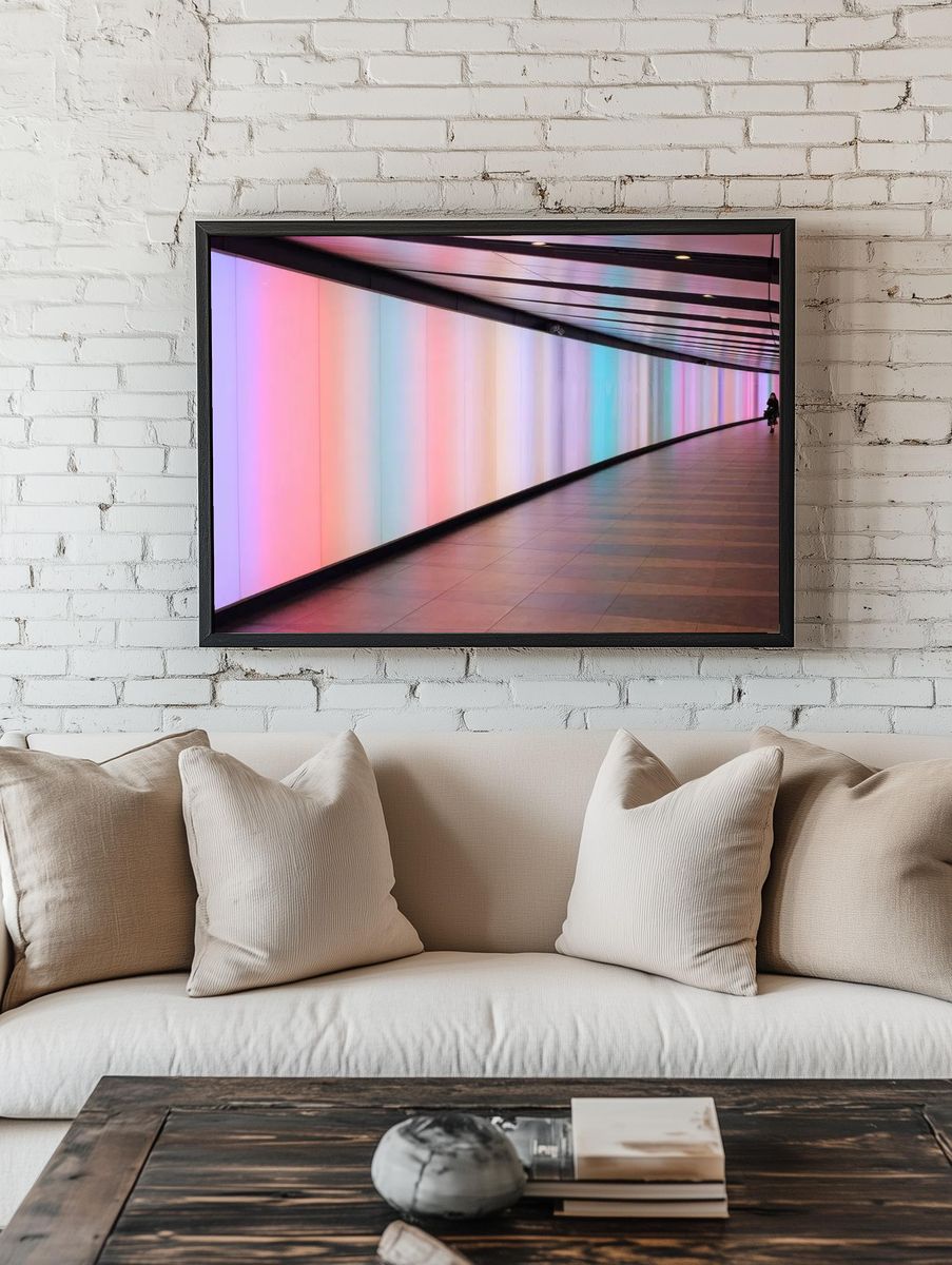 Colorful Light Tunnel — Abstract Print room preview