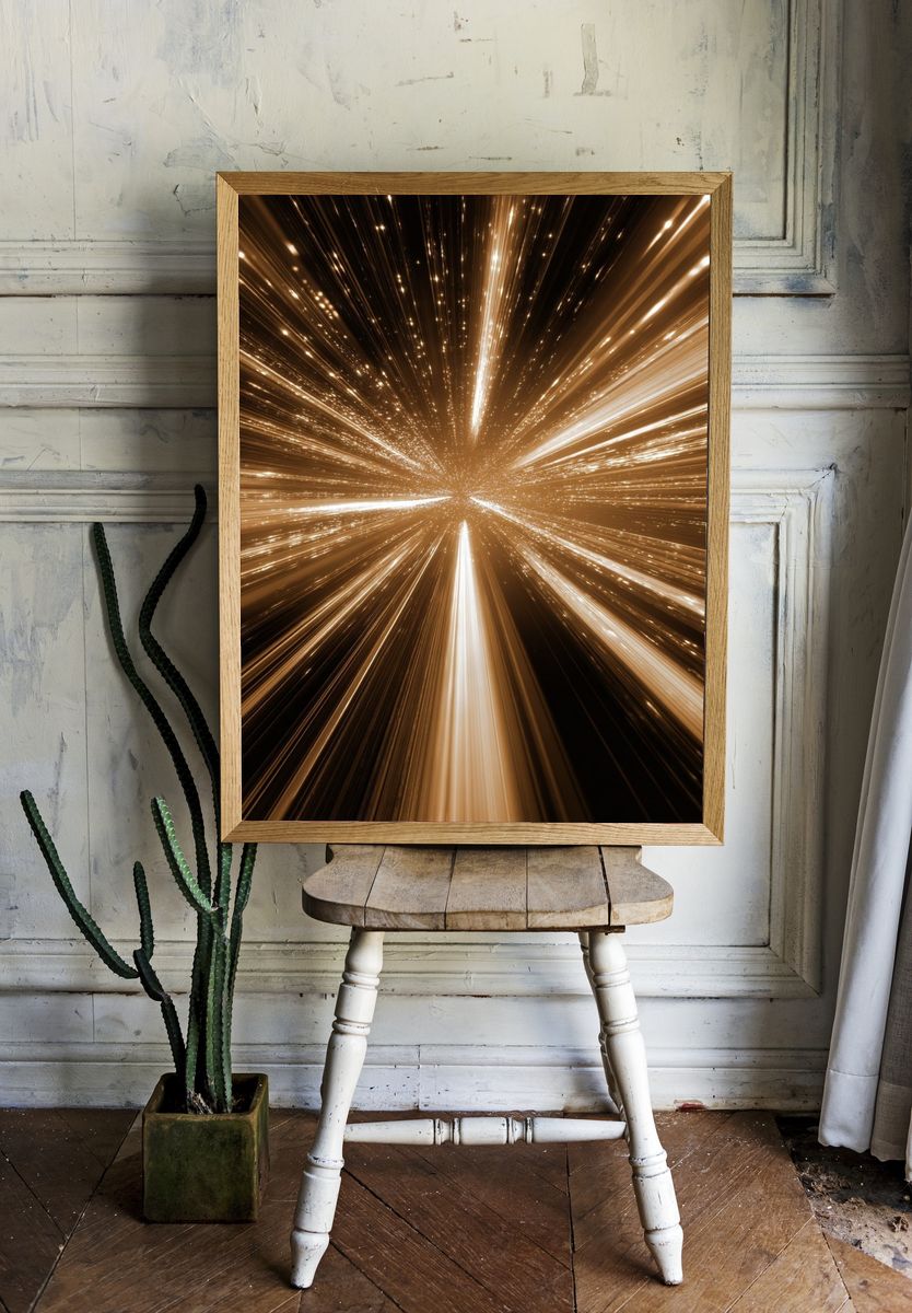 Cosmic Light Burst — Abstract Print room preview