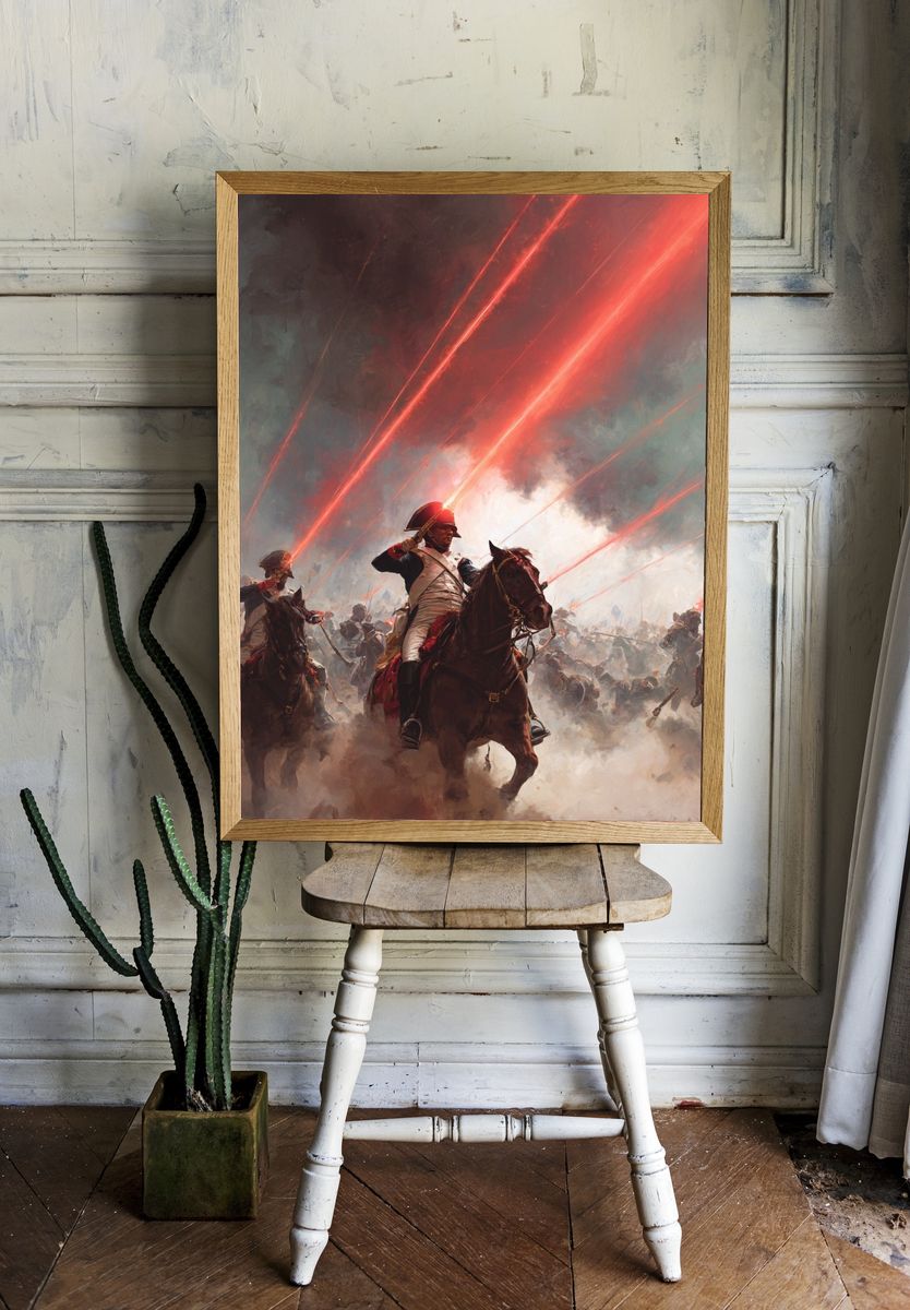 Epic Battle Scene — Fine Art Print. room preview