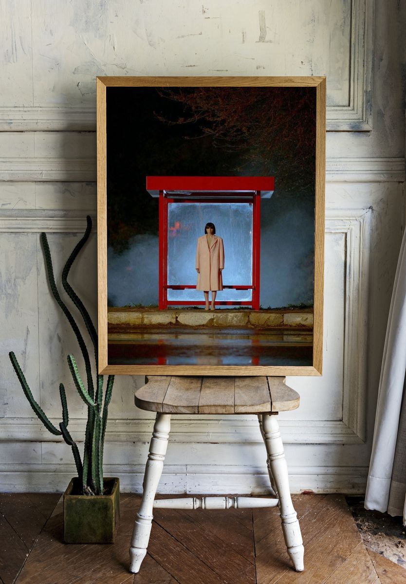 Woman at Bus Stop — Contemporary Print room preview