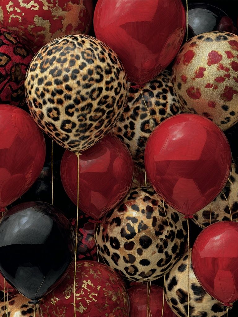 Leopard Print Balloons — Art Print. poster detail