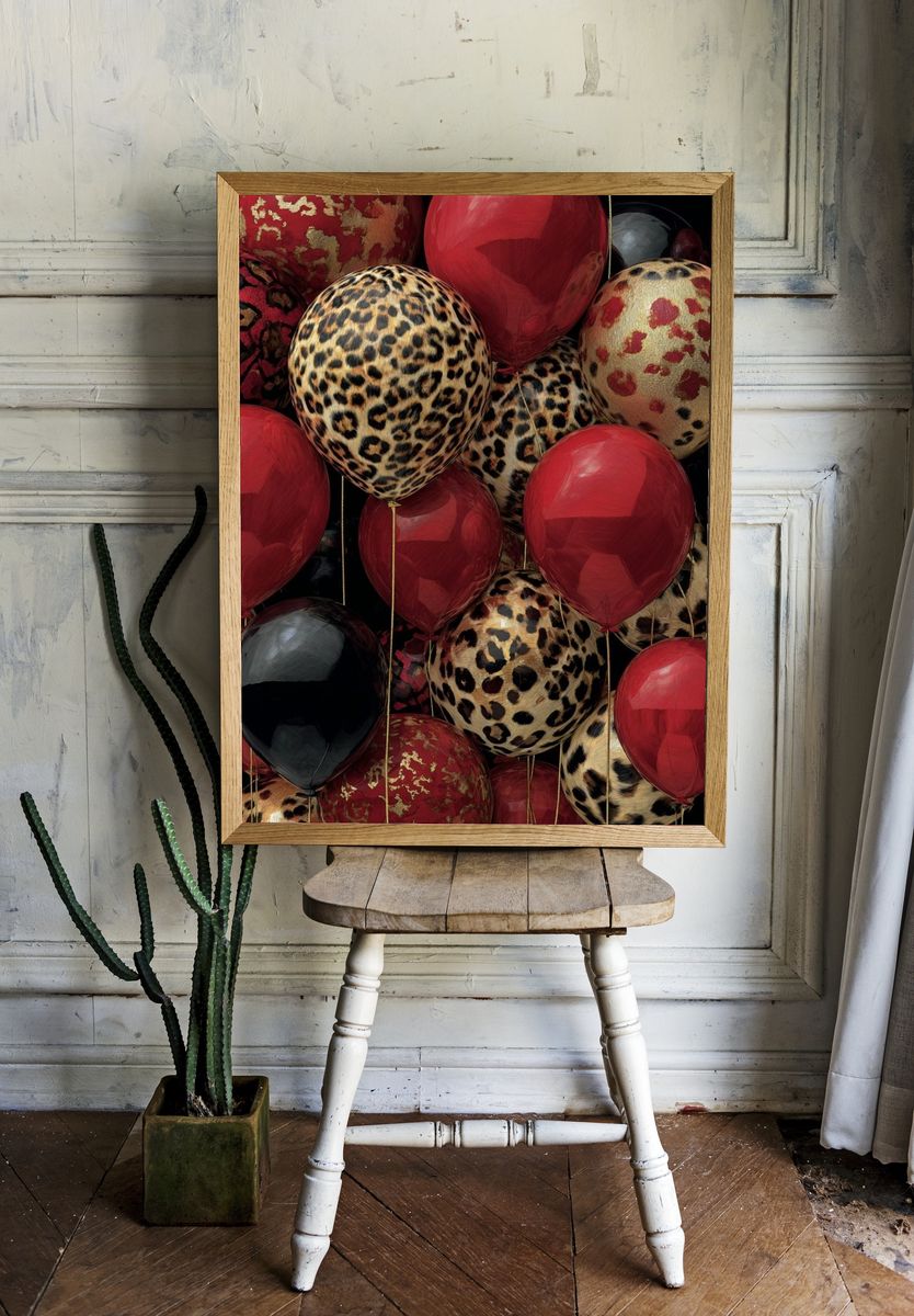 Leopard Print Balloons — Art Print room preview
