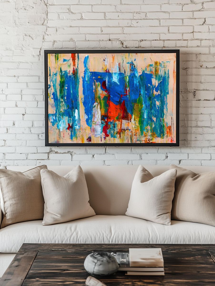 Abstract Colorful Expressionism Poster. — room view 1