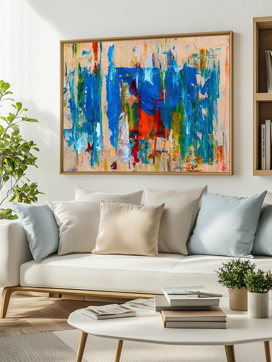 Abstract Colorful Expressionism Poster. — room view 2