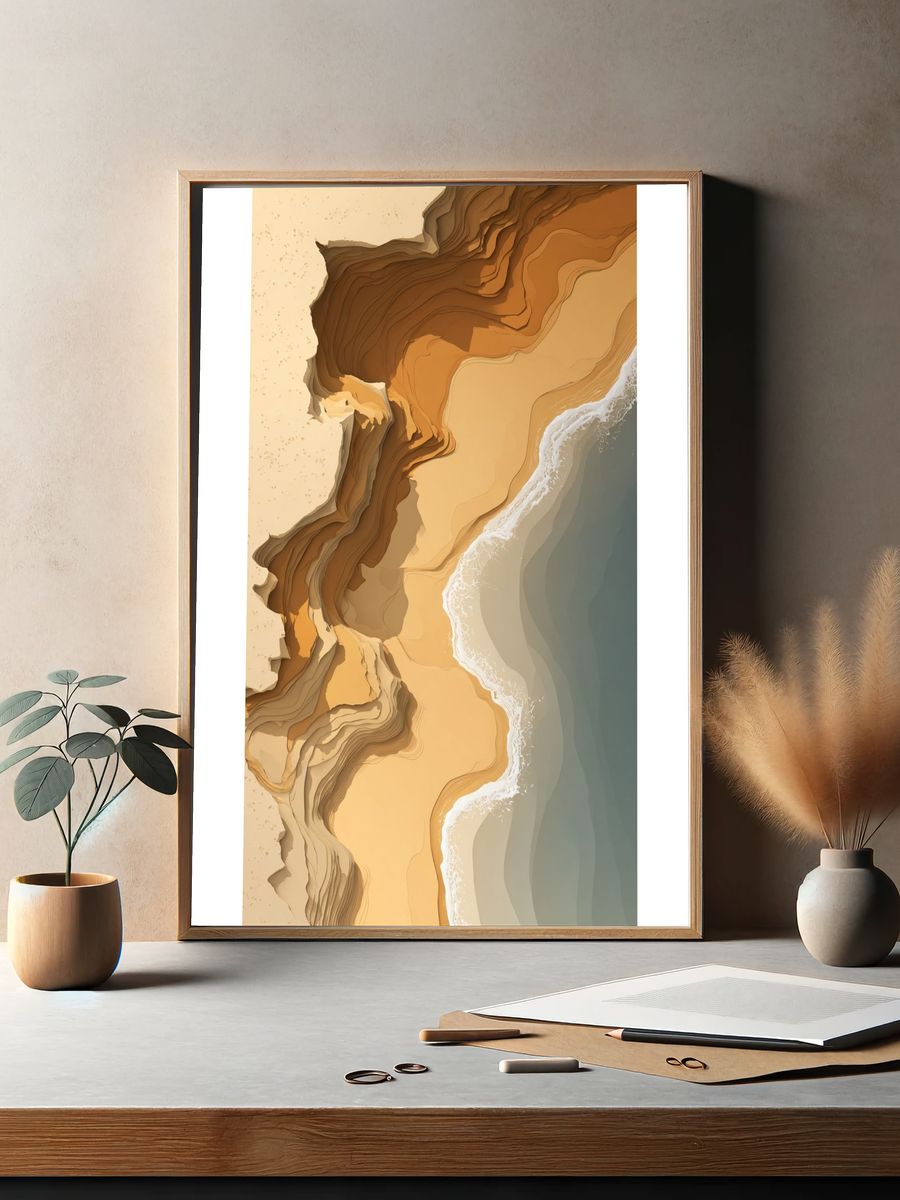 Coastal Landscape — Abstract Print. — room view 2