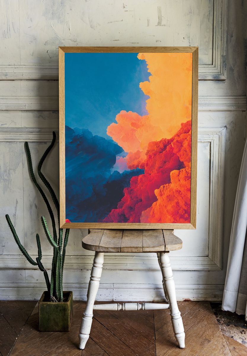 Vibrant Abstract Cloudscape Poster room preview