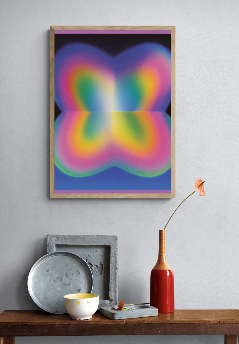 Colorful Butterfly Abstract Poster. — room view 3