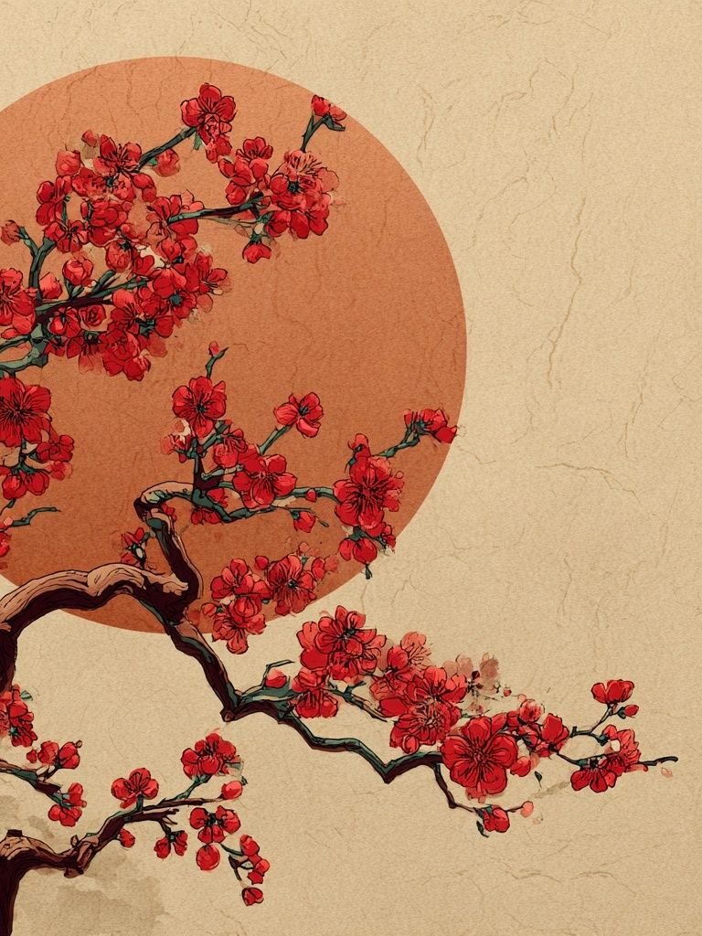 Cherry Blossom Tree — Illustration Print. poster — illustration art