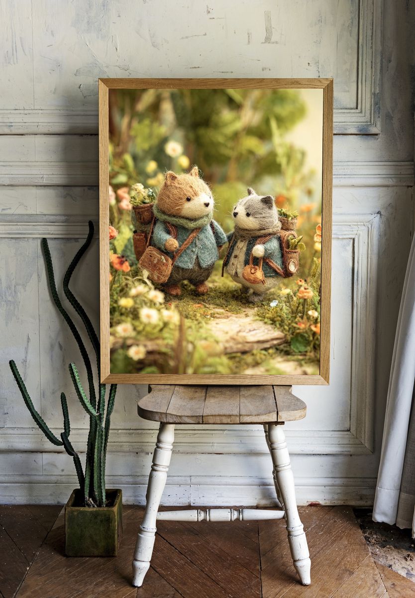 Adventurous Animals — Illustration Print room preview