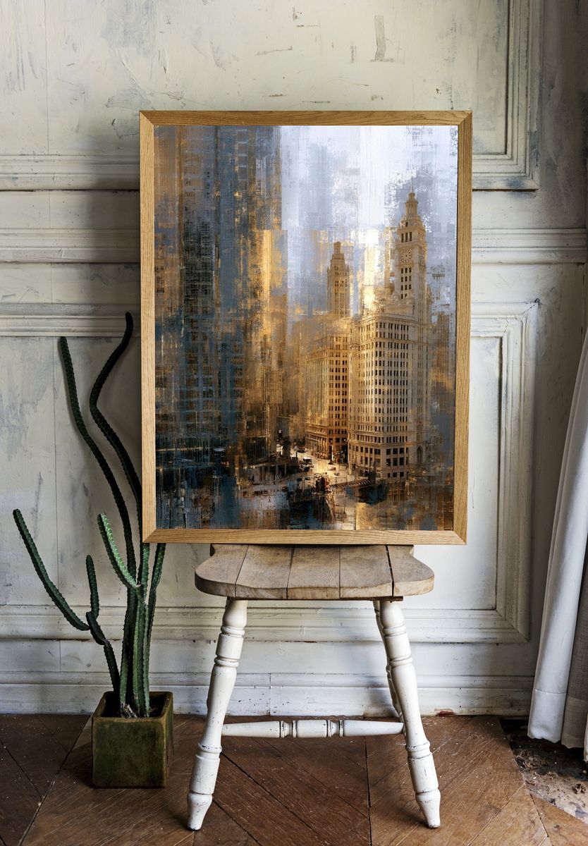 Urban Skyline — Abstract Print. room preview