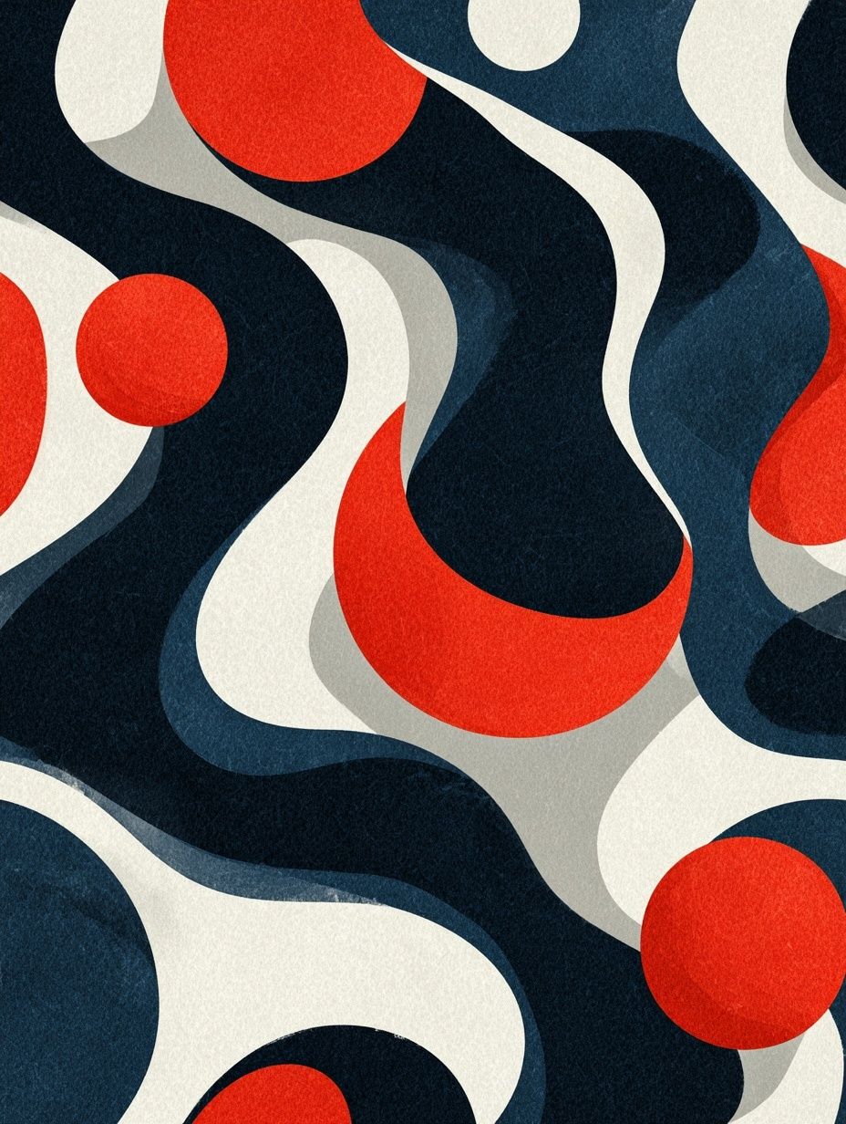 Abstract Waves and Circles Poster. poster detail